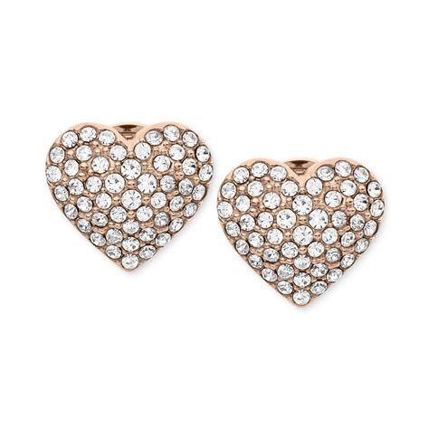 michael kors rose gold heart earrings|rose gold earrings sale.